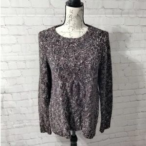 Wind River Burgundy Marled Chunky Cable Knit Crew Neck Sweater Size XL